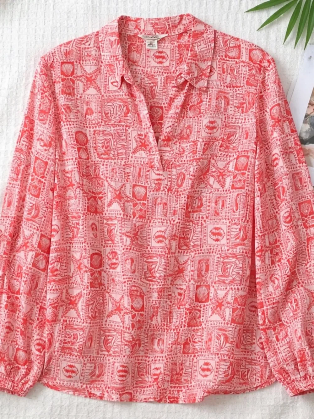 Lilly Pulitzer Jae Tunic top blouse seaside harbor mizner red women’s size XL - Picture 2 of 5